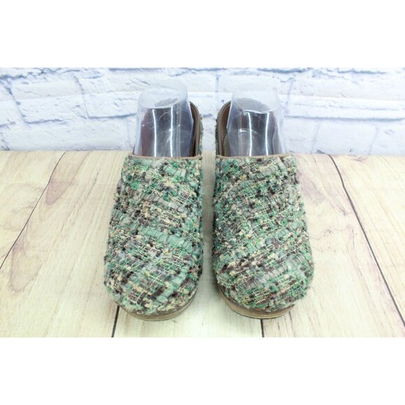 Sanita Green Brown Earth Colored Textile Fabric clogs Shoes Size 8 - Picture 4 of 9